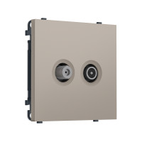 MS373310 Комплект механизма розетки TV оконечной + SAT SIGMA Серо-бежевый матовый 5-862MHz 3.5dB/950-2150MHz 3.8dB QUANT PRO (SP3733, PR217)