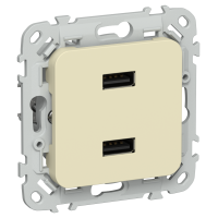 FLITE Розетка USB A+A 3,1А РЮ-2-ФлН навахо IEK