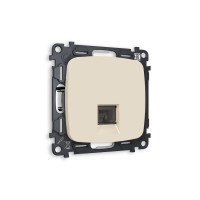 MO332030 Комплект механизма телефонной розетки OMEGA Бежевый матовый RJ-114P4C с шторкой QUANT OP3320, VM190 AMBRELLA VOLT
