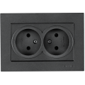 Arvia Electric, KAREN, Розетка 2-а без земли, (графит)