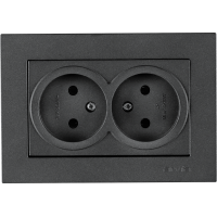 Arvia Electric, KAREN, Розетка 2-а без земли, (графит)