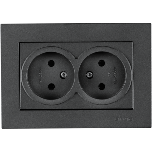 Arvia Electric, KAREN, Розетка 2-а без земли, (графит)