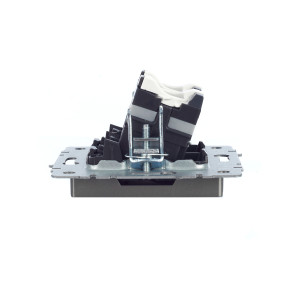 BRITE Розетка компьютерная двойная RJ45 кат.5E РК10-2-БрС сталь IEK