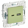 SKANDY Розетка USB A+C 3,1А SK-R14G мятный IEK