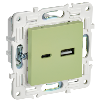 SKANDY Розетка USB A+C 3,1А SK-R14G мятный IEK