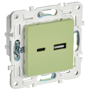 SKANDY Розетка USB A+C 3,1А SK-R14G мятный IEK