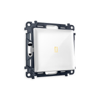 MA102030 Комплект механизма 1-кл проходного выключателя с подсветкой 3200K ALFA Белый глянец QUANT AP1020, VM105, G22Y AMBRELLA VOLT