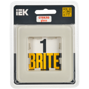 BRITE Рамка 1-местная РУ-1-2-Бр стекло песчаный RE IEK