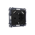 MA809010 Комплект механизма электрической розетки ALFA Черный матовый 2USB AA 18W быстрая зарядка сз QUANT AP8090, VM155 AMBRELLA VOLT