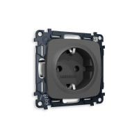 MO906010 Комплект механизма электрической розетки OMEGA Графит мягкое касание сз на винтовых зажимах QUANT OP9060, VM141 AMBRELLA VOLT