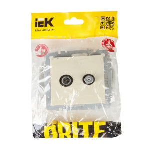 BRITE Розетка двойная TV+SAT РТВ/РСп12-БрКр бежевый IEK