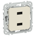 FLITE Розетка USB A+A 3,1А РЮ-2-ФлСл сливочный IEK