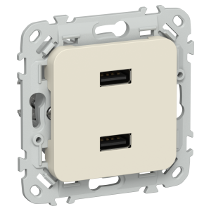 FLITE Розетка USB A+A 3,1А РЮ-2-ФлСл сливочный IEK