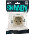 SKANDY Розетка с заземлением с защитными шторками 16А безвинтовое крепление SK-R06B бежевый IEK