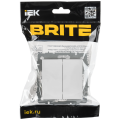 BRITE Выключатель 2-клавишный перекрестный 10А ВС10-2-3-БрБ белый IEK