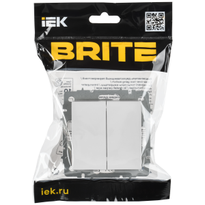 BRITE Выключатель 2-клавишный перекрестный 10А ВС10-2-3-БрБ белый IEK