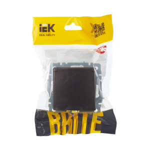 BRITE Розетка 1-местная с заземлением с защитными шторками и крышкой 16А IP44 РСбш10-3-44-БрТБ темная бронза IEK