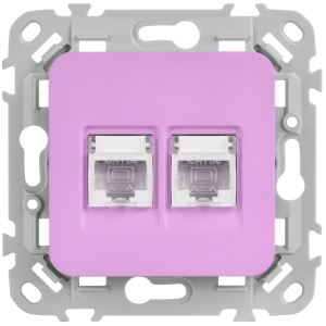FLITE Розетка 2-местная компьютерная RJ45 категория 5Е UTP РК5е-2-0-ФлПр пурпурный IEK