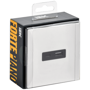 FORTE&PIANO Розетка USB A+C 18Вт FP251M металл белый IEK
