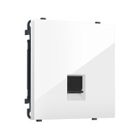 MS112005 Комплект механизма компьютерной розетки SIGMA Белый глянец RJ-45 экранированной с/ш QUANT PRO (SP1120, PR185)