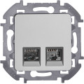 INSPIRIA Розетка компьютерная двойная RJ45 категория 5Е UTP алюминий