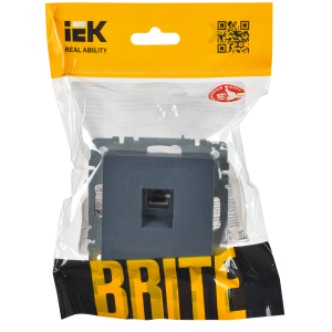 BRITE Розетка компьютерная RJ45 кат.6 РК11-БрМ маренго IEK