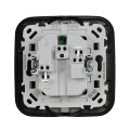FLITE Розетка 2-местная с заземлением без защитных шторок безвинтовое крепление 16А в сборе РС12-1-А-ФлЧ черный IEK
