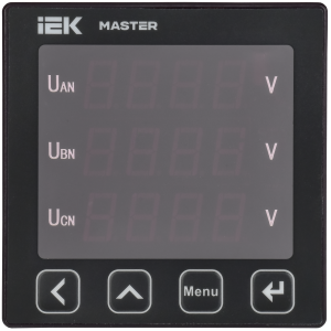 Вольтметр цифровой щитовой трехфазный RS-485 96х96 LED MASTER IEK