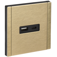 FORTE&PIANO Розетка USB A+C 3,1А FP650M металл шампань IEK