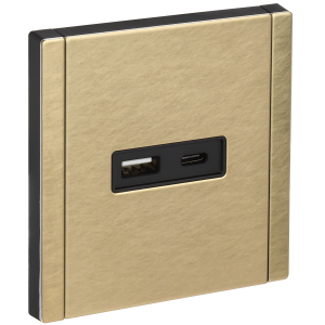 FORTE&PIANO Розетка USB A+C 3,1А FP650M металл шампань IEK