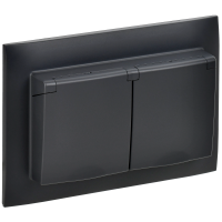 SKANDY Розетка 2-местная и крышкой 16А в сборе IP44 SK-R12Bl черный IEK
