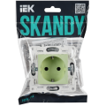 SKANDY Розетка с заземлением с защитными шторками 16А SK-R04G мятный IEK