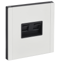 FORTE&PIANO Розетка двойная RJ11+RJ45 кат.5E FP235M металл белый IEK