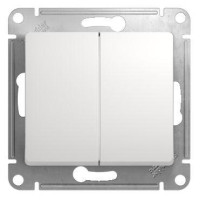 GLOSSA 2-клавишный ПЕРЕКЛЮЧАТЕЛЬ, сх.6+6, 10АХ, механизм, БЕЛЫЙ GSL000165