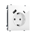 MS110010 Комплект механизма электрической розетки SIGMA Белый глянец 2USB AC 20W быст. зар. сз сш 16A-250V QUANT PRO SP1100, PR160