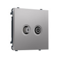 MS513310 Комплект механизма розетки TV оконечной + SAT SIGMA Сталь матовый 5-862MHz 3.5dB/950-2150MHz 3.8dB QUANT PRO (SP5133, PR217)