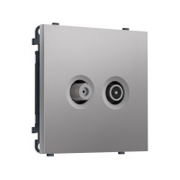 MS513310 Комплект механизма розетки TV оконечной + SAT SIGMA Сталь матовый 5-862MHz 3.5dB/950-2150MHz 3.8dB QUANT PRO (SP5133, PR217)