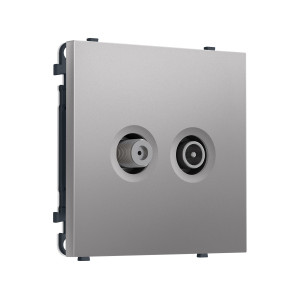 MS513310 Комплект механизма розетки TV оконечной + SAT SIGMA Сталь матовый 5-862MHz 3.5dB/950-2150MHz 3.8dB QUANT PRO (SP5133, PR217)