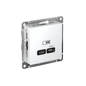 ATLASDESIGN USB РОЗЕТКА тип-С 65Вт высокоскор.заряд. QC, PD, механизм, ЛОТОС ATN001327