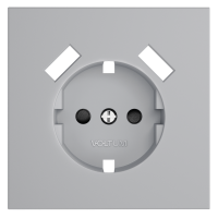 Накладка для розетки с заземлением и защитными шторками, с USB AA, S70 серый