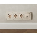 MO332005 Комплект механизма компьютерной розетки RJ-45 экранированной с автоматической защитной шторкой OMEGA Бежевый матовый QUANT OP3320, VM185 AMBRELLA VOLT