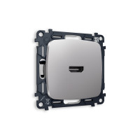 MO514010 Комплект механизма розетки HDMI 2.0 OMEGA Сталь матовый 40V500mA 2.0GHz 5-18Gbits QUANT OP5140, VM222 AMBRELLA VOLT