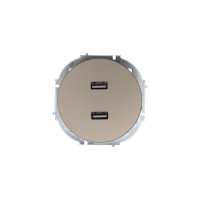 OSEN Розетка 2-ая USB разъем титан  