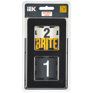 BRITE Рамка 2-местная РУ-2-1-Бр металл черный RE IEK