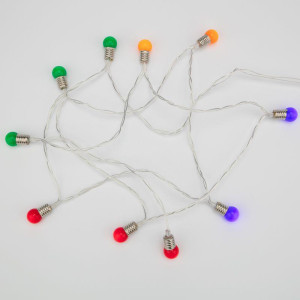 Гирлянда светодиодная Мини-лампочки 1.5м 10LED мультиколор 0.1Вт IP20 провод ПВХ прозр. элементы питания 2хAA (не в компл.) Neon-Night 303-074