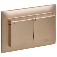 SKANDY Розетка 2-местная и крышкой 16А в сборе IP44 SK-R12Sa песочный IEK