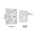 MA108010 Комплект механизма электрической розетки ALFA Белый глянец сз с шторками и крышкой IP44 QUANT AP1080, VM141 AMBRELLA VOLT