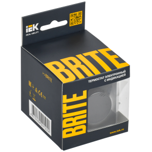BRITE Термостат электронный с индикацией ТС10-1-БрГ графит IEK