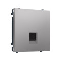MS512005 Комплект механизма компьютерной розетки SIGMA Сталь матовый RJ-45 экранированной с/ш QUANT PRO (SP5120, PR185)