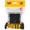 BRITE Выключатель 1-клавишный проходной с индикацией 10А ВС10-1-7-БрЧ черный IEK